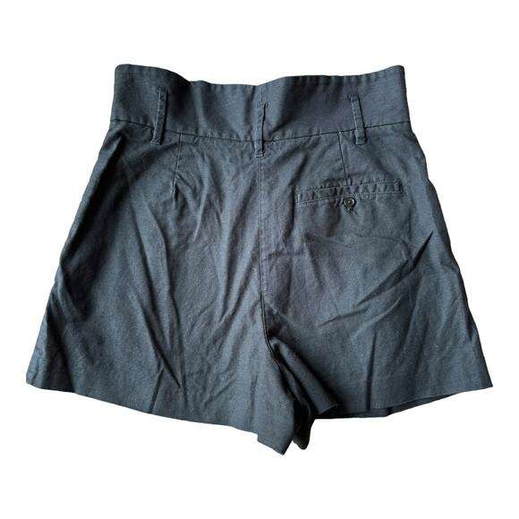 High waisted pleated linen black shorts pockets by Wilfred with linen size 10 - Picture 4 of 16
